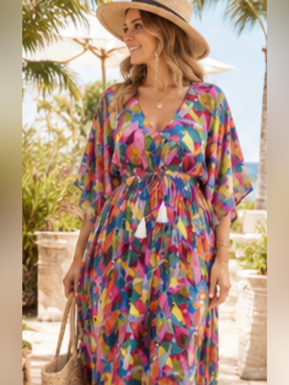 Vibrant Geometric Maxi Dress